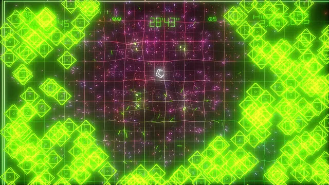 Sequence: green grunts filling both sides of the arena, the level timer at 28 seconds